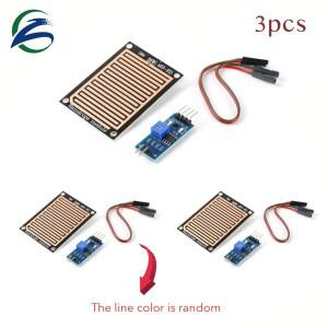 LM393 레인 센서 모듈 - Arduino호환용 니켈 도금 플레이트 3.3V-5V를 사용한 빗방울 감지  기상 습도 및