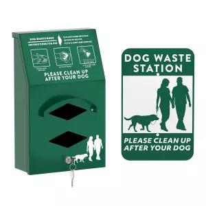 반려견 표지판 후 픽업이 가능한 알루미늄 야외 가방 디스펜서 - 반려동물 배설물을 위한 벽걸이형 배변