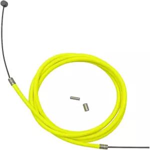 형광 노란색 자전거 브레이크 케이블 세트 - MTB 도로 및 BMX 스테인리스 스틸 내부 와이어 엔드 캡이 있는