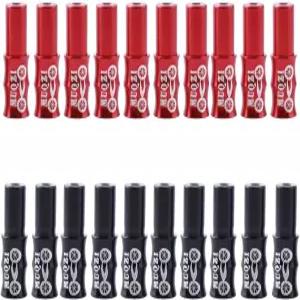 사이퍼 토탈 20피스 5mm 레드 합금 자전거 브레이크 케이블 엔드 캡 하우징 페룰 크림프 + 10피스 4mm 블랙