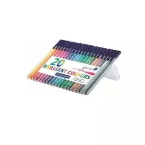 [문구/오피스] 스테들러 삼각 사인펜 323 SB20 20색 세트  10개입