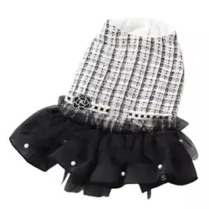 [반려] 강아지 마카롱 원피스 핑크 1P 프릴 벨보아 드레스