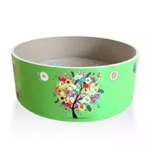 [반려] 고양이 원형 플라워 스크래쳐 그린 1P 발톱 골판지