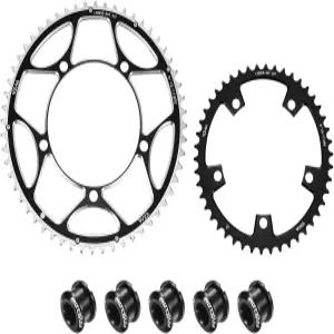 하핑턴 자전거 체인링 세트 도로 자전거용 이중 원형 5 볼트가 있는 좁고 넓은 알루미늄 체인휠