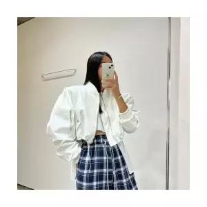 여성 자켓 가을 멋스러운 차이나 스트링 긴팔 숏 가죽 코트 OP3