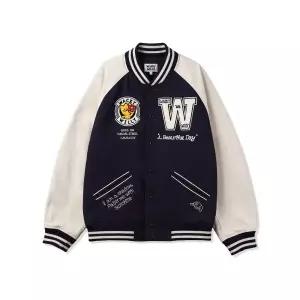 브랜드정품 와키윌리 WACKY WILLY 패치워크 바시티 자켓 다크네이비 343606