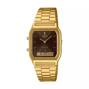 카시오 AQ-230GA-5A 공용 스퀘어 메탈 레트로 손목 시계