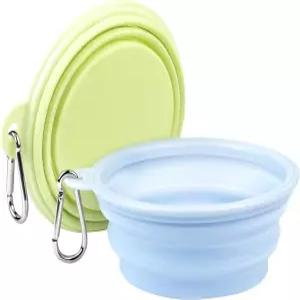 여행용 접이식 개 물그릇 후크 350ML 2팩 휴대용 개그릇 야외 반려동물 먹이그릇 필수품