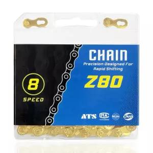 콜레사 자전거 체인 6 7 8 스피드 1/2 x 3/32 116 링크 로드 마운틴 접이식 레이싱 사이클링 자전거(골드)