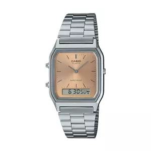 카시오 AQ-230A-4A 정품 공용 스퀘어 메탈 손목 시계