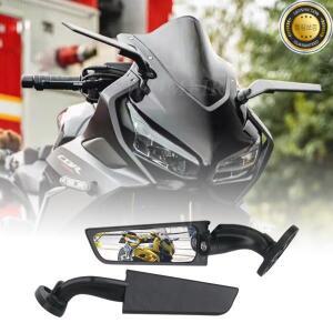 2PCS 오토바이 거울 혼다 CBR250R 대 한 수정 된 바람 날개 조정 가능한 회전 백미러