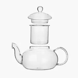 유리 차포트 1L 거름망 페퍼민트 홍차 손잡이 페퍼민트