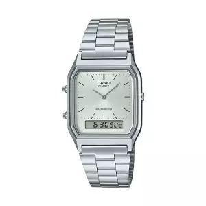 카시오 AQ-230A-7A 정품 공용 스퀘어 메탈 손목 시계