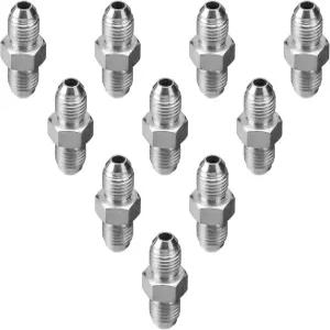 레이스윌 10팩 유압 호스 어댑터 피팅 1/4인치 JIC 남성 x 보호 커버가 있는 스트레이트 튜브 커넥터