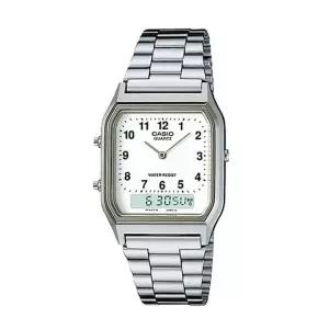 카시오 AQ-230A-7B 정품 공용 스퀘어 메탈 손목 시계