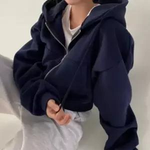 여성 세미 크롭 오버핏 루즈핏 데일리 후드집업 후드티