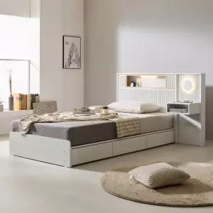 네오 피에스토 LED조명 호텔 수납 침대 SS 본넬양면 협탁1