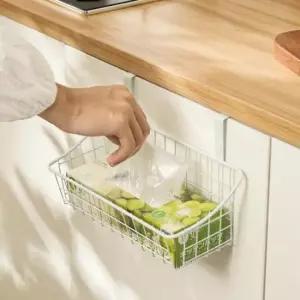 철제 문걸이 수납 바구니 무타공 수납 주방 선반 걸이