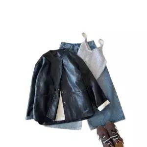 피로달 여친 가을 캐주얼 가죽 재킷 머랭이 PU 퀄리티 슬림핏 빅사이즈 코트 HO3