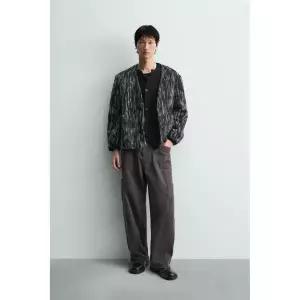 [국내] ZARA 자라 앱스트랙트 자카드 가디건 - 블루/블랙