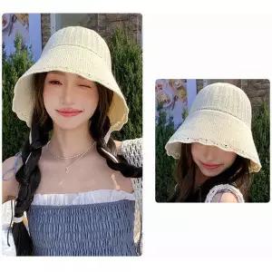 데일리 여름 스트랩 비치캡 레이스 보닛햇 니트모자 4컬러