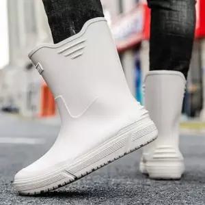 남성 미들 레인부츠 발목 장화 캠핑 낚시 작업용 방수화