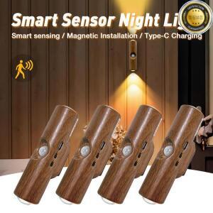 LED 스마트 라이트 모션 센서 충전식 벽 램프 계단 복도 거실 침실용 침대 옆 유도 야간 조명