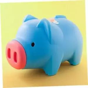 [문구] 저금 통 보관함 파랑 돼지 형태 저축 동전