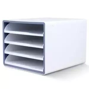 [문구] 멀티서류함 시스맥스 4단 문서트레이 그레이 오픈형 서류 보관함