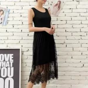 [의류] 촉감 화이트 블랙 레이스 원피스 부드로운 나시 레이