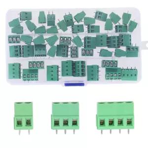 몰렌스 50PCS 5.08mm 0.2인치 피치 PCB 마운트 나사 단자 블록 커넥터 22-14AWG 케이블용 2P 3P 4P 300V