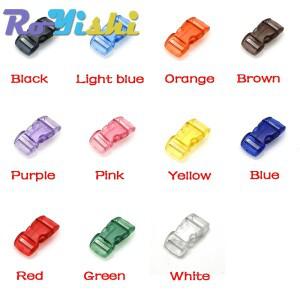 호환품11피스 3/8 (10mm) 젤리 클리어 호환  곡선 측면 릴리스 미니 버클 Paracord 팔찌/고양이 목걸이