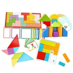 유아 도형 어린이 공간 지각 원목 교육용 블록 교구 장난감 입체