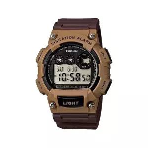 카시오 W-735H-5A 10년 전지 디지털 학생 남성 우레탄 시계