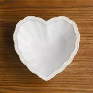 도자기 하트볼 14cm 하트그릇 소스접시