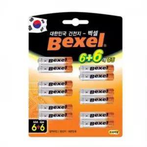 벡셀 알카라인 건전지 LR03 AAA 6+6 12입