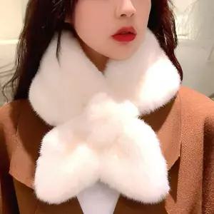 부드러운 페이크 퍼 여성 목도리 겨울 방한용 인조털 머플러 넥워머