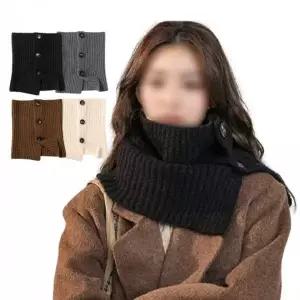 여성용 단추 니트 넥워머 겨울 기모 목도리 스카프 방한용품