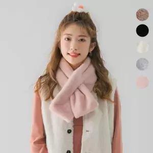 여성 겨울 넥워머 포근한 퍼 목도리 보온 방한 스카프 데일리