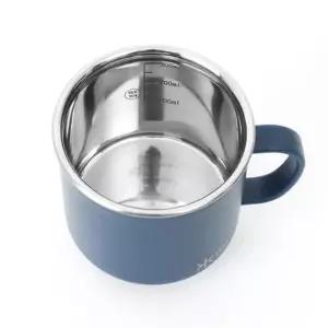 퀸센스 스텐 머그컵 스테인리스 이중컵 캠핑 커피잔 손잡이컵