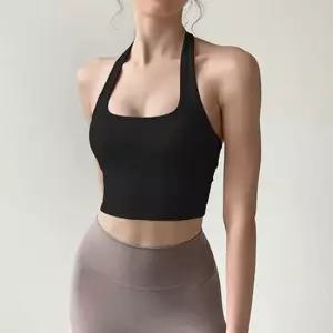 여성 2컬러 필라폴 요가웨어 백리스탑 홀터넥 탑나시