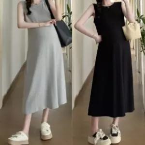 오뜨모드 임산부데일리룩 임산부하객룩 나시원피스 임산부원피스 루즈핏임부복 무지원피스 여름롱원피스