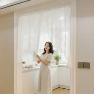 주방 창문 커튼 패브릭 바란스 햇빛 암막 가림막 홈카페 인테리어