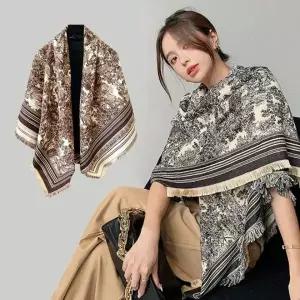 뜨왈 패턴 대형 숄 간절기 어깨 가을 겨울 망토 블랭킷 머플러