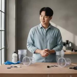 투명 플라스틱 계량컵 600ml 베이킹 제빵 DIY 다용도 눈금컵