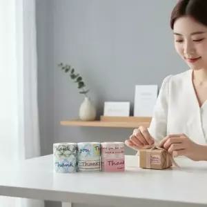 결혼식 웨딩 답례품 스티커 신랑 신부 감사 문구 라벨지 선물