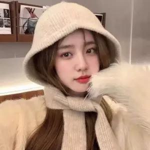 여성 후드 넥워머 바라클라바 일체형 방한 모자 목도리 겨울 스카프