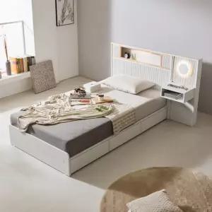 네오 피에스토 LED조명 호텔 수납 침대프레임 SS 협탁1 NES1188