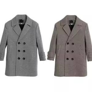 하프 트렌치 코트 더블 남성 트렌치 코트 겨울