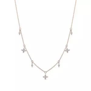 18k 플로 블라썸 레이스 목걸이 랩 다이아몬드)